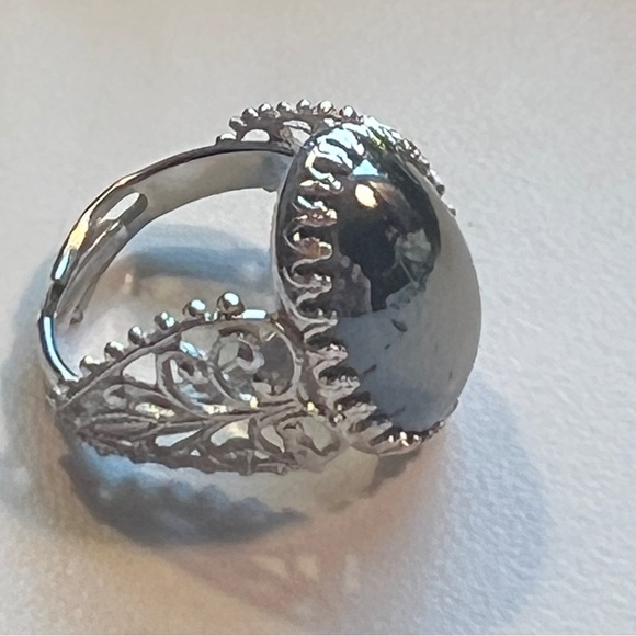 VINTAGE 1950s Faux gemstone & silver Ring JUDY LEE Label NEVER WORN Adjustable - Picture 2 of 16